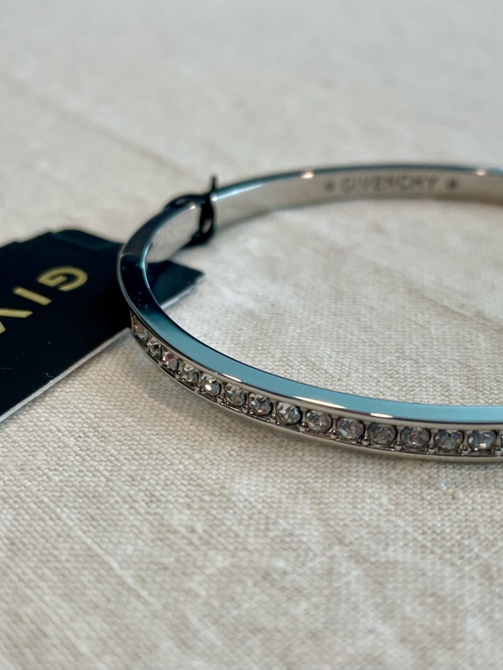 NWT Givenchy Silver Crystal Element Bangle Bracelet